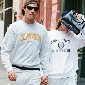 Sporty and Rich California Crewneck Heather Gray/Gold Size L